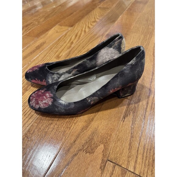 Sesto Meucci Mietta Floral Velvet Block Heel Pumps Heels Size 9 Made In Italy - Picture 3 of 8